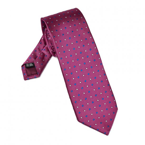 Elegancki różowy krawat VAN THORN w kropki