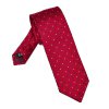 Elegancki czerwony krawat VAN THORN w kropki