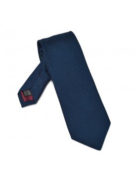 Elegancki granatowy krawat VAN THORN z grenadyny DŁUGI
