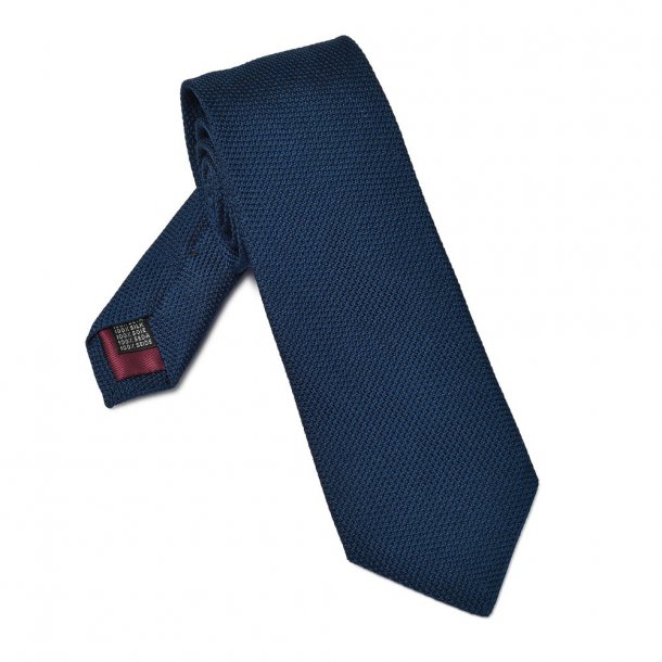Elegancki granatowy krawat VAN THORN z grenadyny DŁUGI