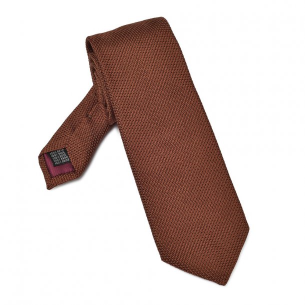 Elegancki brązowy krawat VAN THORN z grenadyny 1
