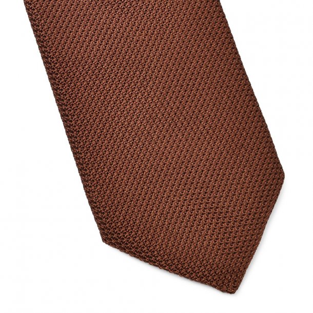 Elegancki krawat VAN THORN w kolorze rdzy z grenadyny DŁUGI 2