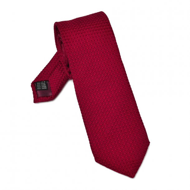 Elegancki czerwony krawat VAN THORN z grenadyny garza grossa DŁUGI