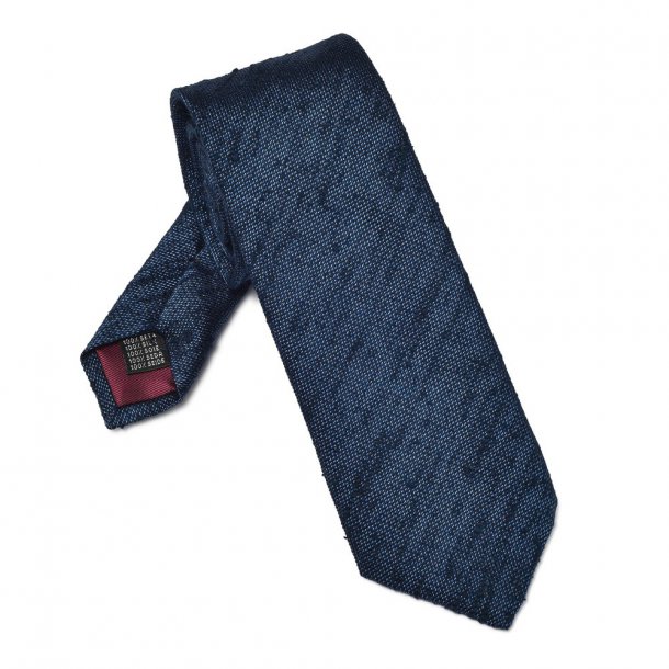 Elegancki niebiesko czarny krawat VAN THORN z szantungu