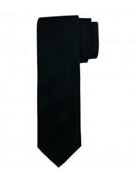 Czarny krawat jedwabny o skośnym splocie