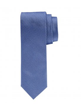 Elegancki błękitny krawat Profuomo w białe i granatowe kropki