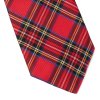 Jedwabny krawat czerwony VAN THORN w szkocką kratę1