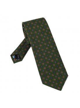 Zielony krawat wełniany w rozetę VAN THORN