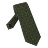 Zielony krawat jedwabny w rozetę VAN THORN