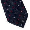 Krawat jedwabny granatowy w kwiaty II
