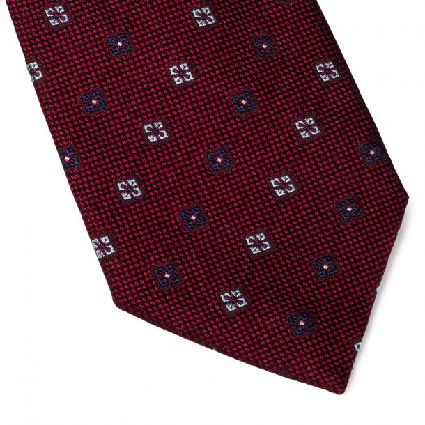 Krawat jedwab bordo w kwiaty II