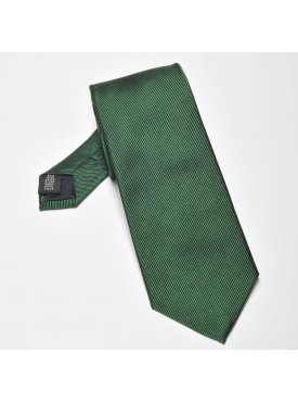 Krawat jedwabny butelkowa zieleń, wąski 6,5cm