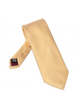 Krawat jedwabny VAN THORN złoty struktura 