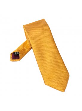 Krawat jedwabny VAN THORN żółty struktura 