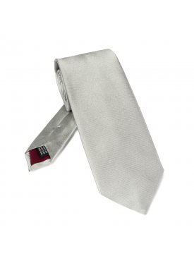 Srebrny krawat z jedwabnej satyny VAN THORN 