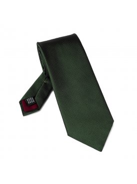 Krawat jedwabny zielony ze strukturą VAN THORN