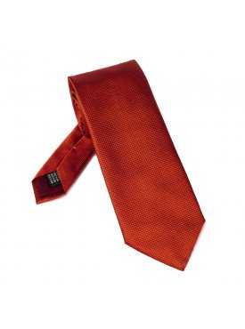 Krawat jedwabny miedziany ze strukturą VAN THORN 