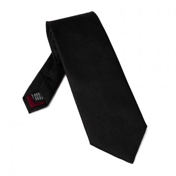 Krawat jedwabny czarny ze strukturą