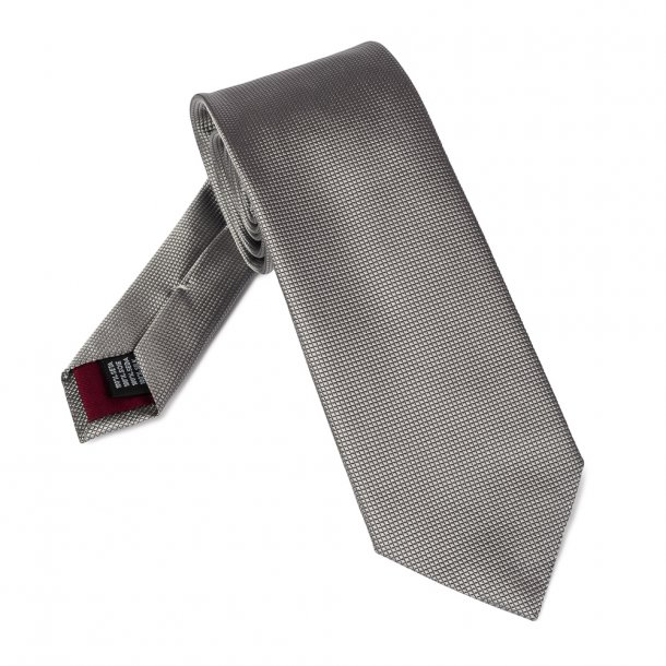 szarosrebrny jedwabny krawat