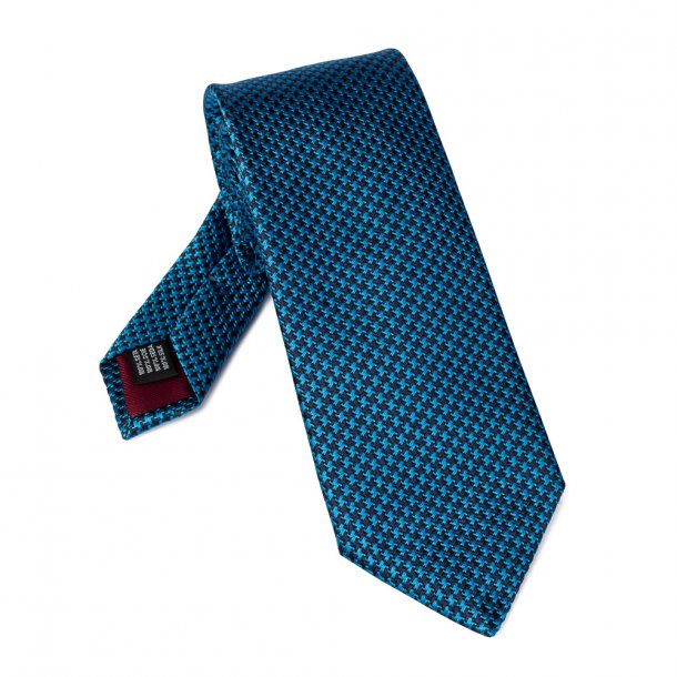 Krawat jedwab pepitka niebiesko grantowa - VAN THORN