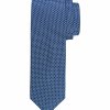 Niebieski krawat jedwabny w niebieski mikrowzór Profuomo