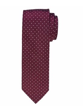 Jedwabny bordowy krawat w kropki Profuomo