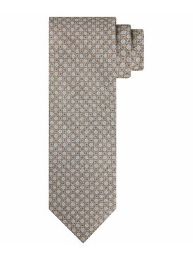 Elegancki jedwabny beżowy krawat Profuomo