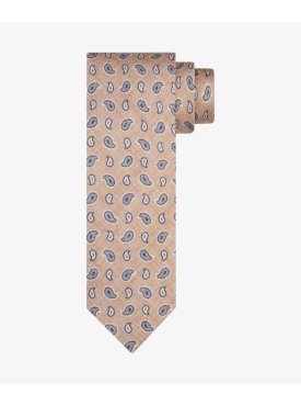 Profuomo beżowy jedwabny krawat paisley