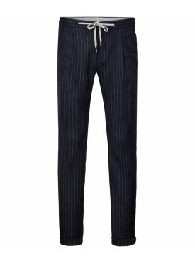 NAVY STRIPED SPORTCORD TROUSERS