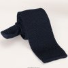 Granatowy krawat wełniany z dzianiny - knit