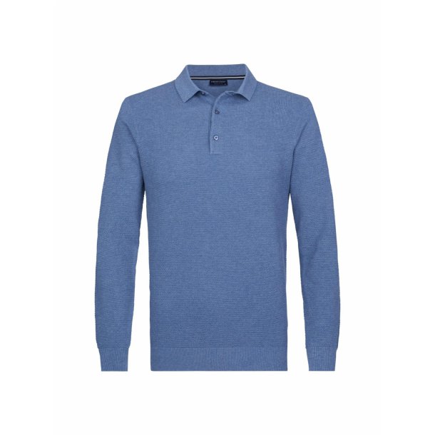 Sweter polo z długim rękawem niebieski