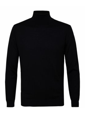 Sweter Golf z wełny merino czarny