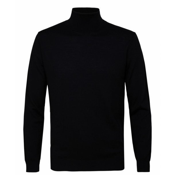 czarny sweter z golfem