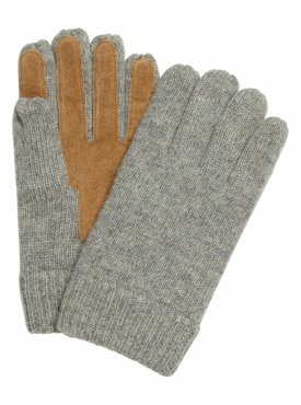 Jasnoszare dzianinowe rękawiczki