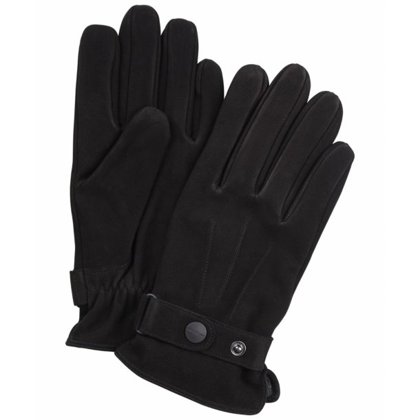 Czarne nubukowe rękawiczki