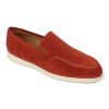 buty loafersy zamsz ceglany (rdzawy) van thorn city walker z toskanii lekka podeszwa kremowa