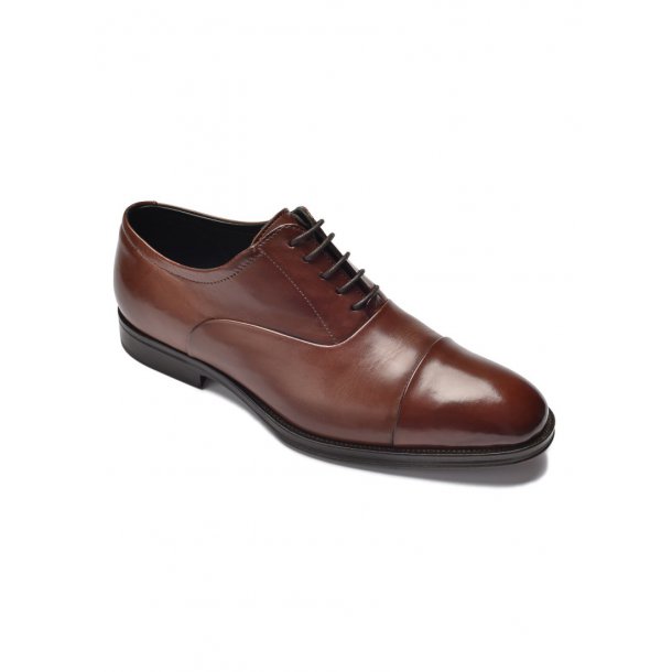 Eleganckie brązowe skórzane buty męskie typu Oxford