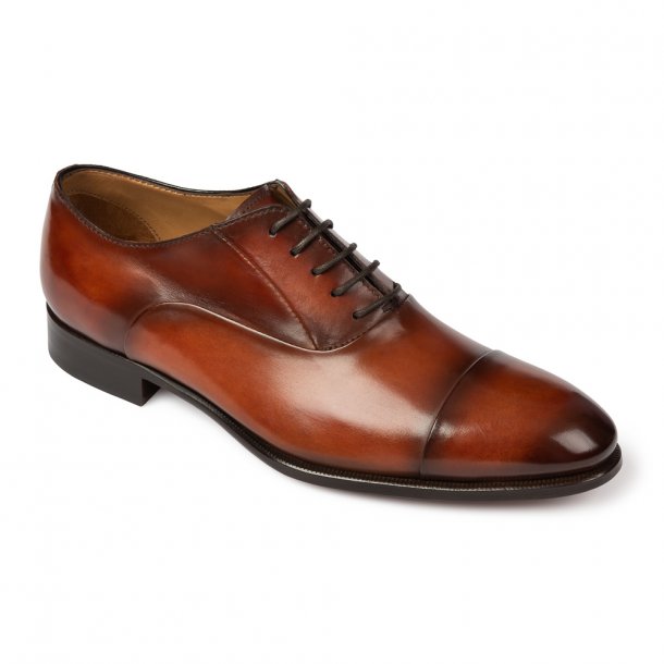 Eleganckie brązowe skórzane buty męskie typu Oxford