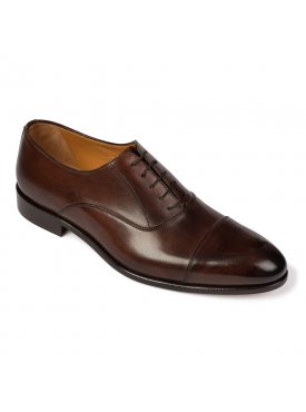Eleganckie brązowe skórzane buty męskie typu Oxford VAN THORN