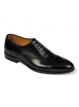 Eleganckie czarne skórzane buty męskie typu Oxford