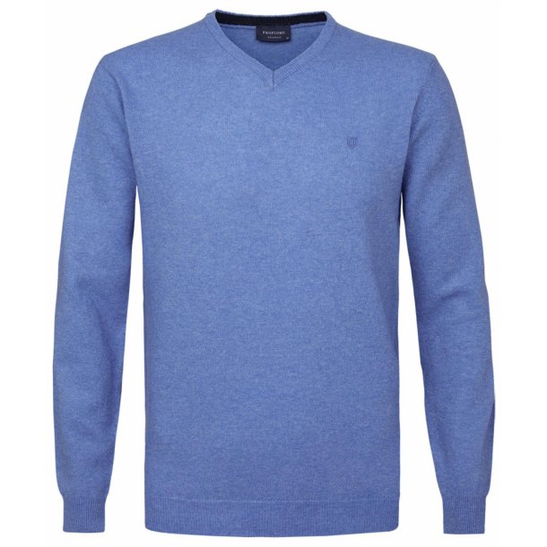 Pullover v-neck niebieski