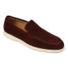 buty loafersy zamsz bordowy (amarone) van thorn city walker z toskanii lekka podeszwa kremowa