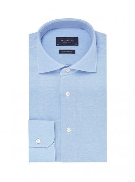 Elegancka błękitna koszula męska z dzianiny (SLIM FIT)