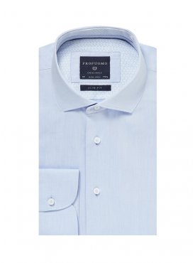 Błękitna koszula Profuomo SLIM FIT z bawełny typu twill