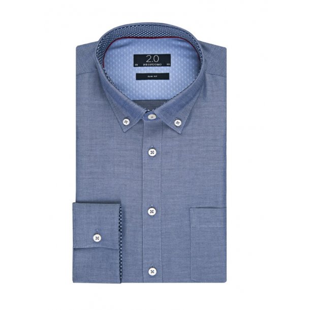 Elegancka niebieska koszula męska Profuomo z kontrastowymi wstawkami
