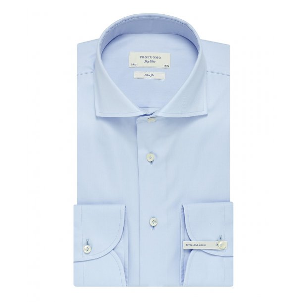 Extra długa błękitna koszula taliowana (SLIM FIT)
