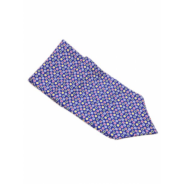 Elegancki niebieski fular z jedwabiu w kolorowe grochy