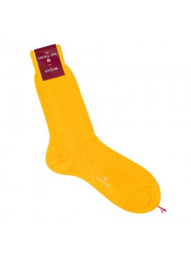 Eleganckie gładkie skarpety bawełniane żółte Bresciani for VAN THORN