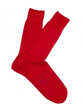 Skarpetki męskie z bawełny merceryzowanej w kolorze czerwonym