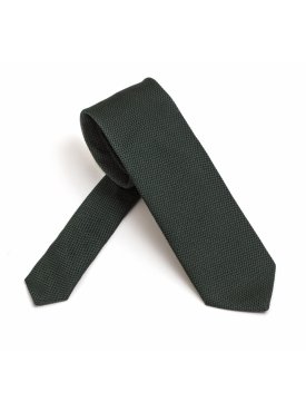 Elegancki krawat z grenadyny Van Thorn w kolorze butelkowej zieleni